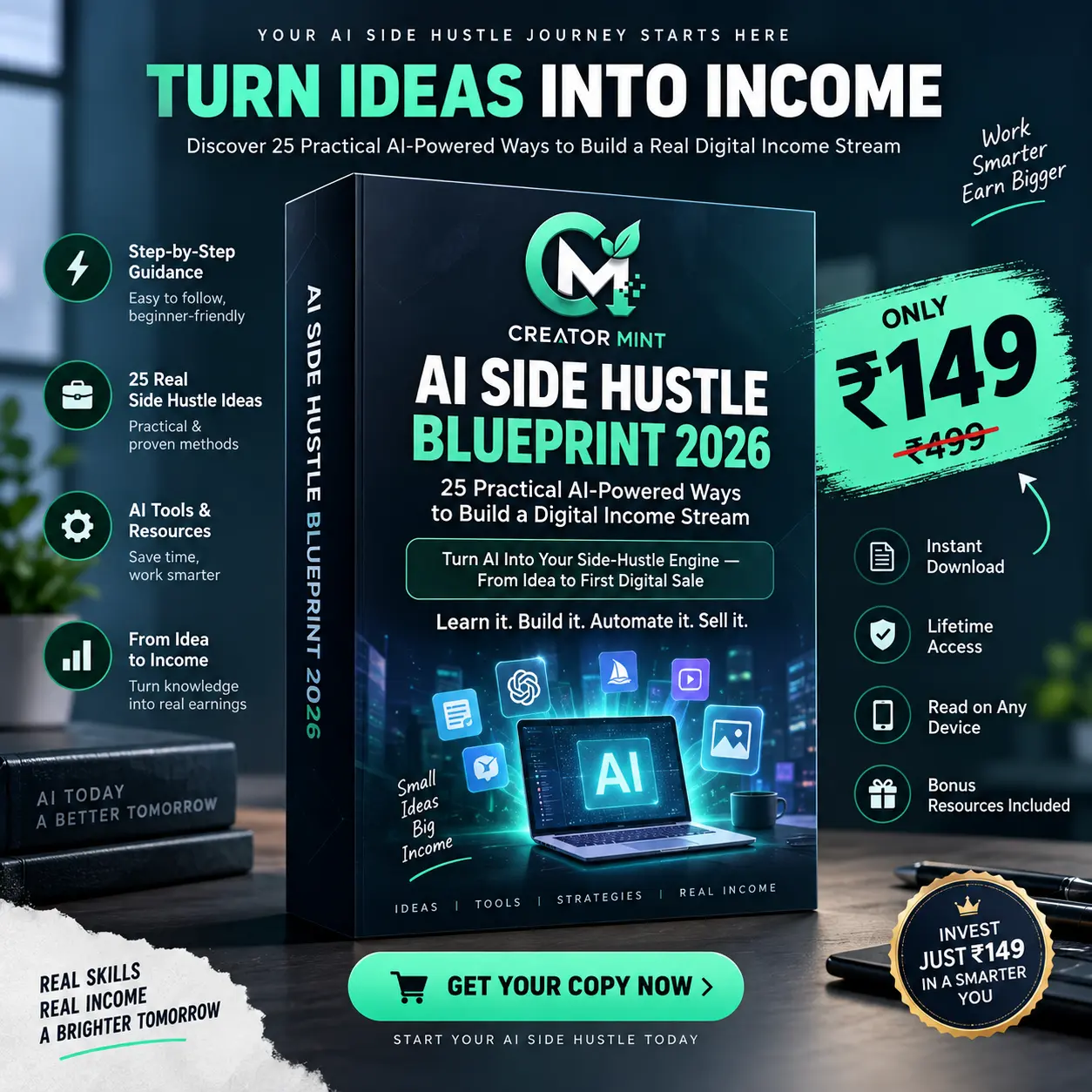 AI Side Hustle Blueprint 2026 — 25 Practical AI-Powered Ways to Build a Digital Income Stream